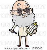 Vector Clip Art of Retro Cartoon Curious Guy with Beard and Sunglasses by Lineartestpilot