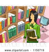 Vector Clip Art of Retro Cartoon Female Librarian by BNP Design Studio