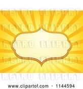 Vector Clip Art of Retro Cartoon Frame over Orange and Yellow Rays by Visekart