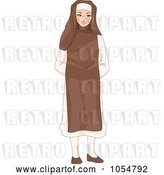 Vector Clip Art of Retro Cartoon Friendly Nun by BNP Design Studio
