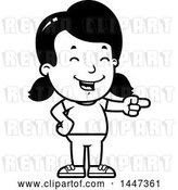 Vector Clip Art of Retro Cartoon Girl Laughing and Pointing by Cory Thoman