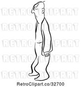 Vector Clip Art of Retro Cartoon Grumpy Guy by Picsburg