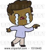 Vector Clip Art of Retro Cartoon Guy Crying by Lineartestpilot