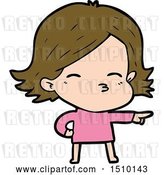 Vector Clip Art of Retro Cartoon Lady Pointing by Lineartestpilot