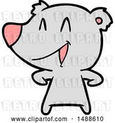 Vector Clip Art of Retro Cartoon Laughing Bear Cartoon by Lineartestpilot