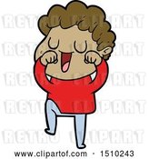 Vector Clip Art of Retro Cartoon Laughing Guy Rubbign Eyes by Lineartestpilot