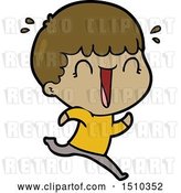 Vector Clip Art of Retro Cartoon Laughing Guy Running by Lineartestpilot