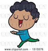 Vector Clip Art of Retro Cartoon Laughing Guy Running by Lineartestpilot