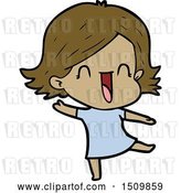 Vector Clip Art of Retro Cartoon Laughing Lady by Lineartestpilot