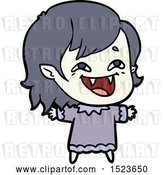 Vector Clip Art of Retro Cartoon Laughing Vampire Girl by Lineartestpilot
