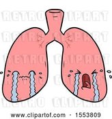 Vector Clip Art of Retro Cartoon Lungs Crying by Lineartestpilot