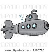 Vector Clip Art of Retro Cartoon Metal Submarine by Djart