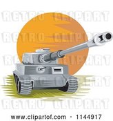 Vector Clip Art of Retro Cartoon Military Tank 1 by Patrimonio