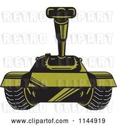 Vector Clip Art of Retro Cartoon Military Tank 3 by Patrimonio