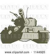 Vector Clip Art of Retro Cartoon Military Tank 4 by Patrimonio