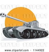 Vector Clip Art of Retro Cartoon Military Tank 6 by Patrimonio