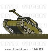 Vector Clip Art of Retro Cartoon Military Tank 7 by Patrimonio