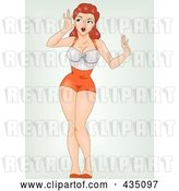 Vector Clip Art of Retro Cartoon Pinup Lady with a Snooping Expression by BNP Design Studio