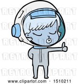 Vector Clip Art of Retro Cartoon Pretty Astronaut Girl Giving Thumbs up by Lineartestpilot