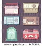 Vector Clip Art of Retro Cartoon Radios by BNP Design Studio