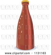 Vector Clip Art of Retro Cartoon Red Beer Bottle 1 by Patrimonio