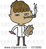 Vector Clip Art of Retro Cartoon Salesman Smoking by Lineartestpilot
