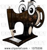 Vector Clip Art of Retro Cartoon Sewing Machine Mascot by BNP Design Studio
