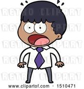 Vector Clip Art of Retro Cartoon Shocked Guy in Shirt and Tie by Lineartestpilot
