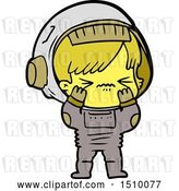 Vector Clip Art of Retro Cartoon Space Girl Making Mistake by Lineartestpilot
