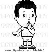 Vector Clip Art of Retro Cartoon Surprised Gasping Black Boy in Shorts by Cory Thoman