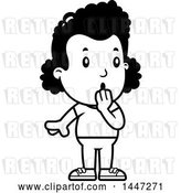 Vector Clip Art of Retro Cartoon Surprised Gasping Black Girl by Cory Thoman