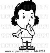 Vector Clip Art of Retro Cartoon Surprised Gasping Black Girl in Shorts by Cory Thoman