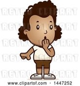 Vector Clip Art of Retro Cartoon Surprised Gasping Black Girl in Shorts by Cory Thoman