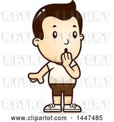 Vector Clip Art of Retro Cartoon Surprised Gasping White Boy in Shorts by Cory Thoman