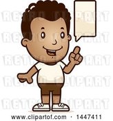 Vector Clip Art of Retro Cartoon Talking Black Boy in Shorts by Cory Thoman