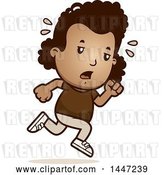 Vector Clip Art of Retro Cartoon Tired Black Girl Running by Cory Thoman