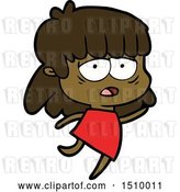 Vector Clip Art of Retro Cartoon Tired Lady by Lineartestpilot