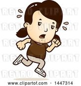 Vector Clip Art of Retro Cartoon Tired White Girl Running by Cory Thoman