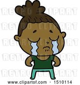 Vector Clip Art of Retro Cartoon Tough Lady Crying by Lineartestpilot