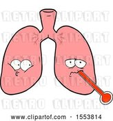 Vector Clip Art of Retro Cartoon Unhealthy Lungs by Lineartestpilot