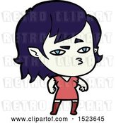 Vector Clip Art of Retro Cartoon Vampire Girl by Lineartestpilot