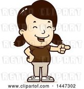 Vector Clip Art of Retro Cartoon White Girl Laughing and Pointing by Cory Thoman