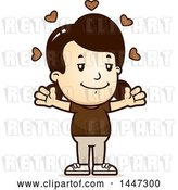Vector Clip Art of Retro Cartoon White Girl with Open Arms and Love Hearts by Cory Thoman