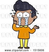 Vector Clip Art of Retro Cartoon Worried Crying Guy by Lineartestpilot