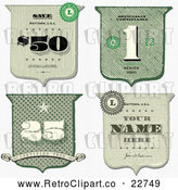 Vector Clip Art of Retro Cash Money Styled Shield Designs by BestVector