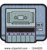 Vector Clip Art of Retro Cassette Tape in a Player by Lal Perera