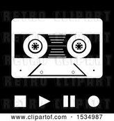 Vector Clip Art of Retro Cassette Tape with Stop Play Pause and Record Buttons in by Elaineitalia