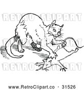 Vector Clip Art of Retro Cat Hunting a Rat 2 by Prawny Vintage