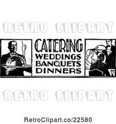 Vector Clip Art of Retro Catering Food Service Sign by BestVector