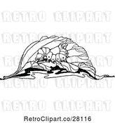 Vector Clip Art of Retro Caterpillar on a Leaf by Prawny Vintage